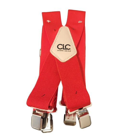 CLC Work Gear Mens Red Adjustable Clip On Clasp Suspenders One Size - Picture 1 of 3